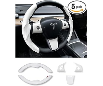 Carbon Fiber Steering Wheel Cover for Tesla Model 3 TESLA Y