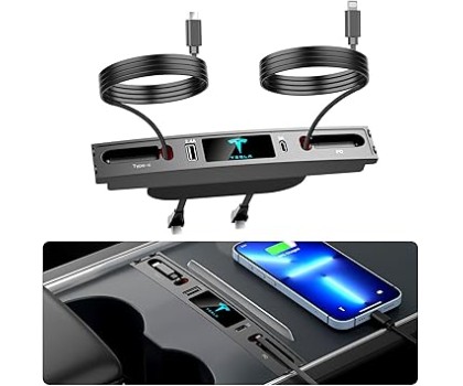 Car USB Charger Multi Port For Tesla Model